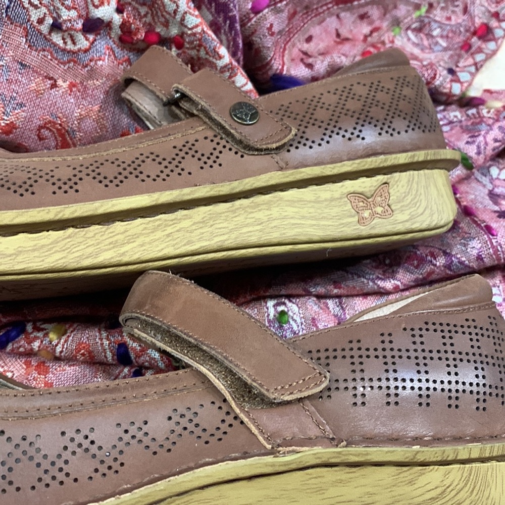 Alegria Chocolate Perforated Loafers - Picture 9 of 14